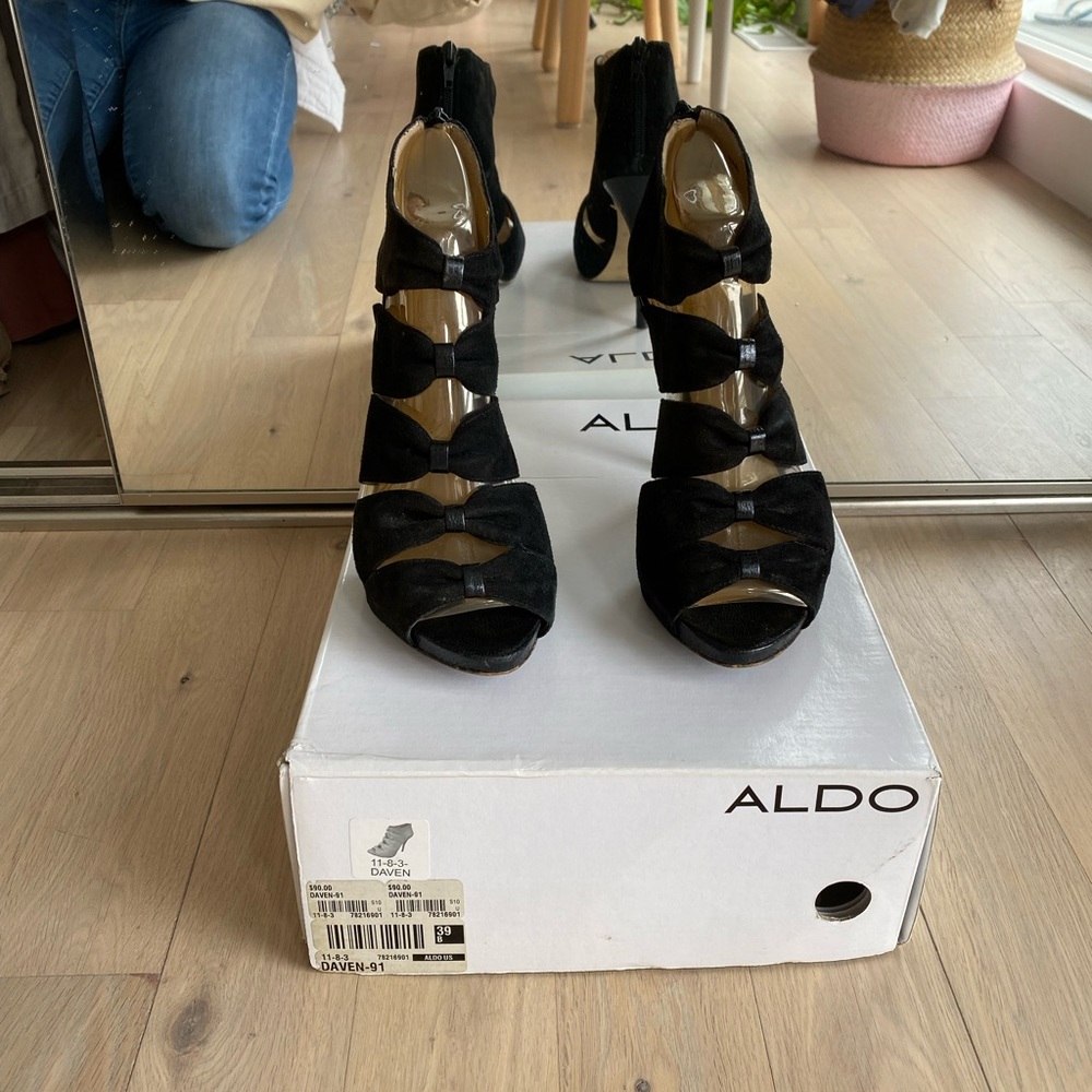 Aldo black suede stilettos